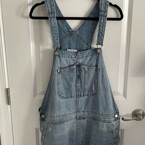 LIKE NEW Old Navy Distressed Denim Shorts Overalls